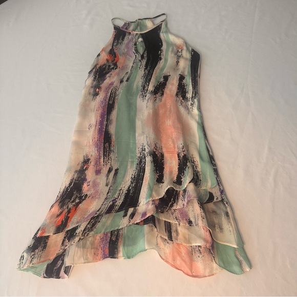 Parker Multicolor Abstract Keyhole Dress Size Medium - Picture 4 of 11